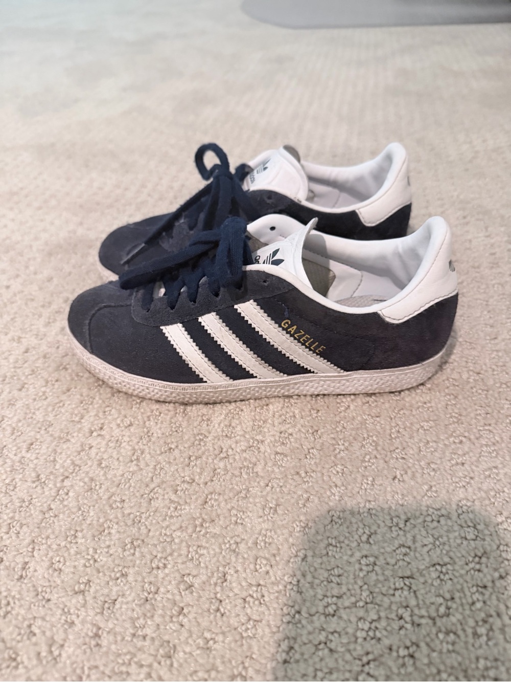 Adidas Gazelle Kids Suede Sneakers in Navy and White